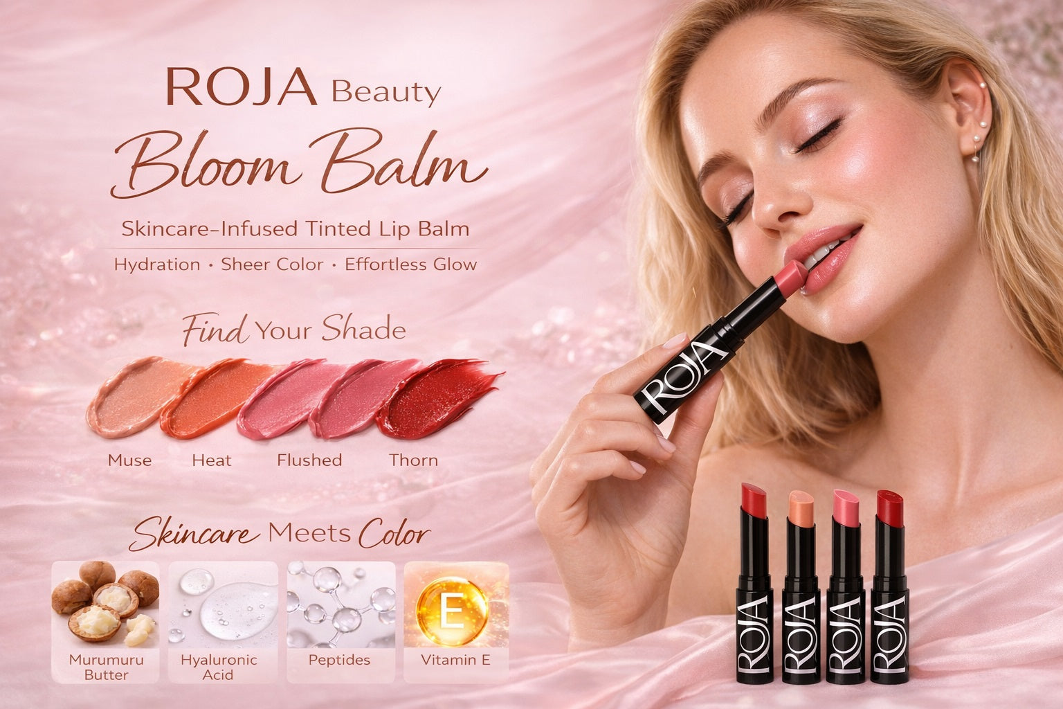 ROJA Beauty Bloom Balm – Skincare Meets Color for Everyday Lips
